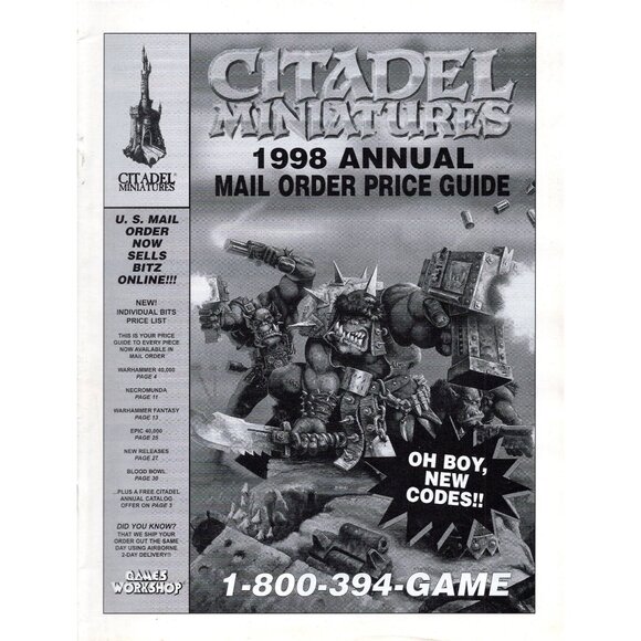 Citadel Miniatures 1998 Annual Mail Order Price Guide & Tons of old price info! - Picture 1 of 3